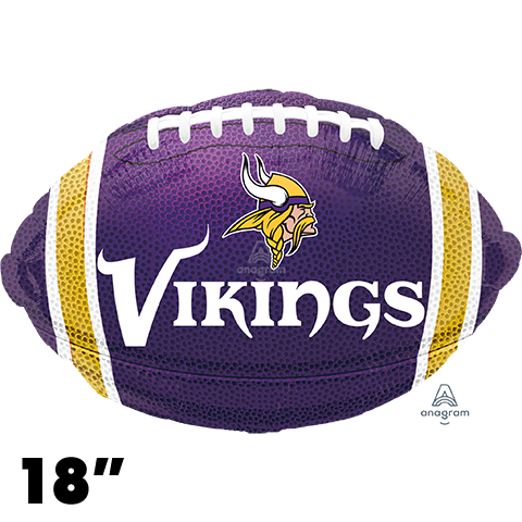 18 Inch Shape Minnesota Vikings Team Colors Football Foil Balloon Anagram 1ct