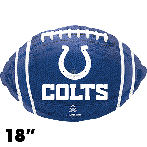 18 Inch Shape Indianapolis Colts Team Colors Football Foil Balloon Anagram 1ct