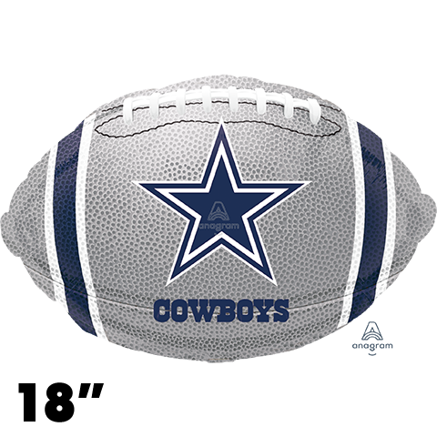 18 Inch Shape Dallas Cowboys Team Colors Football Foil Balloon Anagram 1ct
