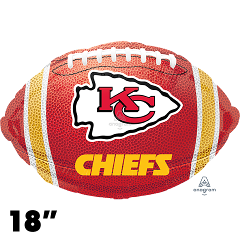 18 Inch Shape Kansas City Chiefs Team Colors Football Foil Balloon Anagram 1ct