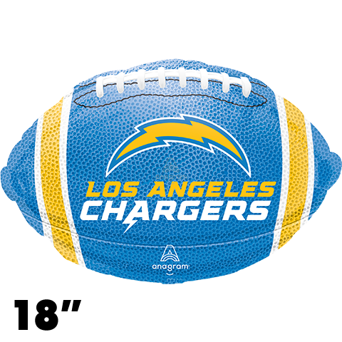 18 Inch Shape Los Angeles Chargers Team Colors Football Foil Balloon Anagram 1ct