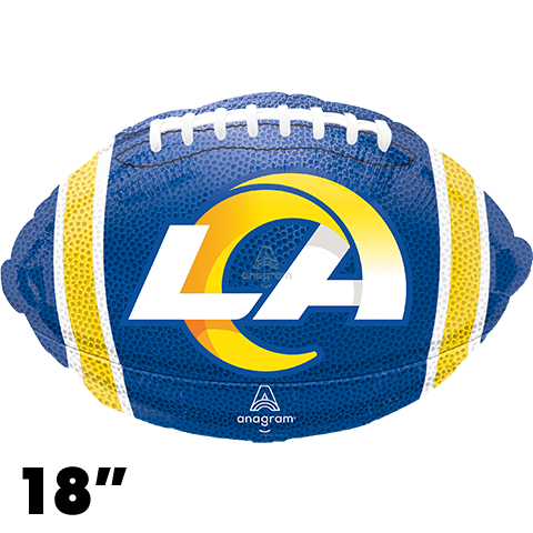 18 Inch Shape Los Angeles Rams Team Colors Football Foil Balloon Anagram 1ct