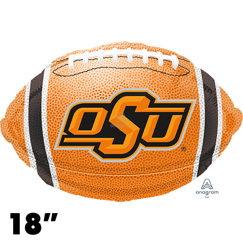 18 Inch Shape Oklahoma State University Football Foil Balloon Anagram 1ct