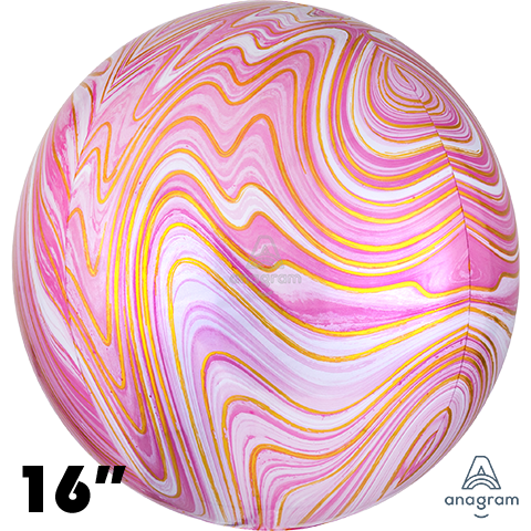 16 Inch Orbz Marblez Pink Foil Balloon Anagram 1ct