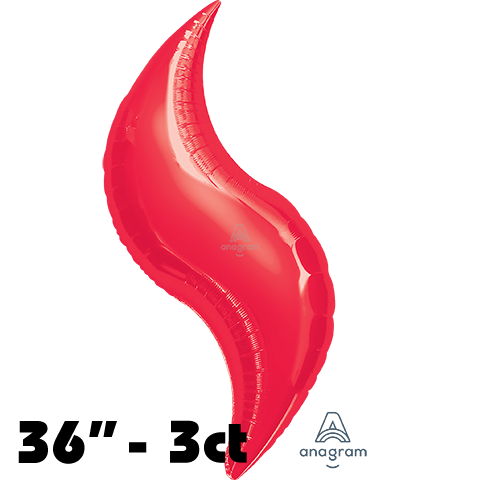 36 Inch Curve Red Foil Balloon Anagram 3ct