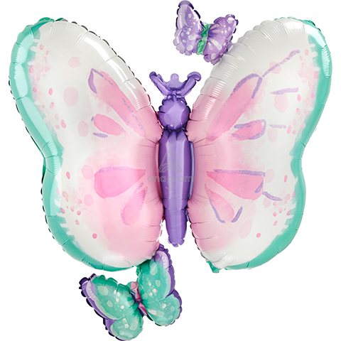 29 Inch Shape Flutters Butterflies Foil Balloon Anagram 1ct