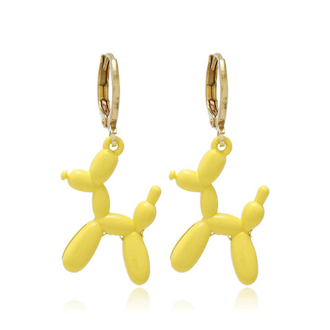 Balloon Dog Yellow Earrings