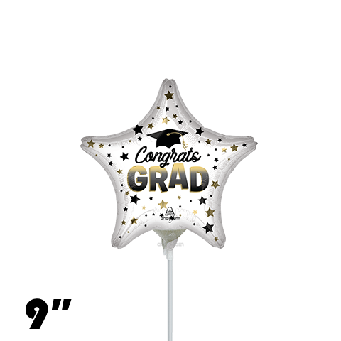 09 Inch Star Diffused Ombre Congrats Grad Foil Balloon Anagram 1ct