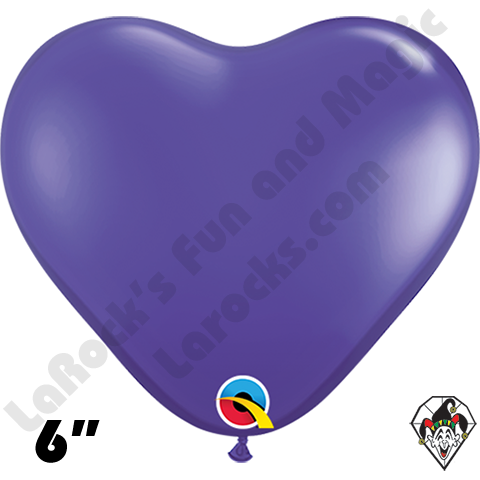 6 Inch Heart Jewel Quartz Purple Balloon Qualatex 100ct