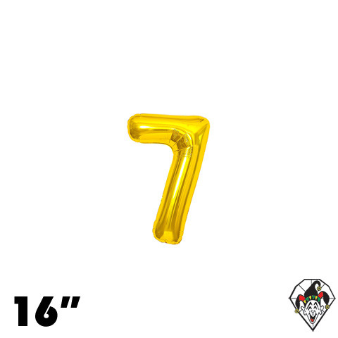 16 Inch Number 7 Gold Foil Balloon 1ct