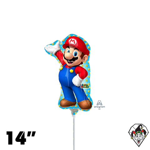 14 Inch Shape Mario Bros Foil Balloon Anagram 1ct