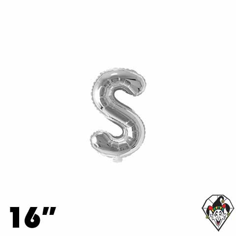 16 Inch Letter S Silver Foil Balloon 1ct