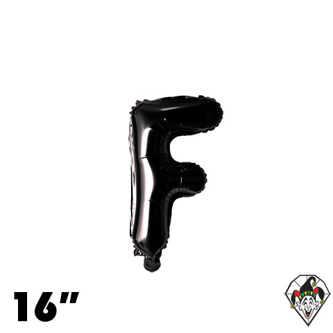 16 Inch Letter F Black Foil Balloon 1ct