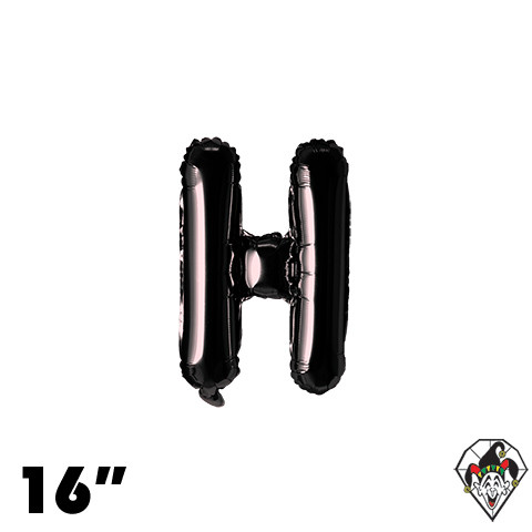 16 Inch Letter H Black Foil Balloon 1ct