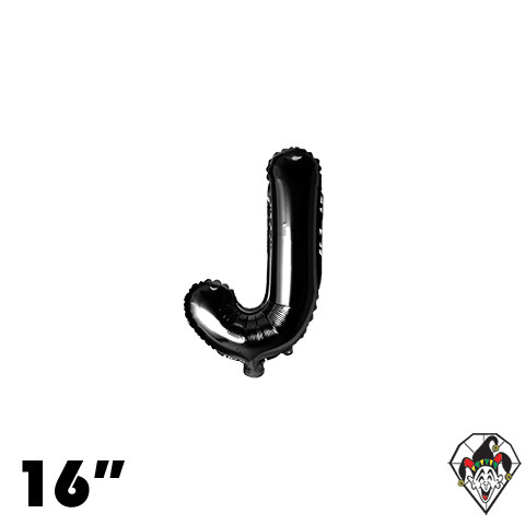 16 Inch Letter J Black Foil Balloon 1ct