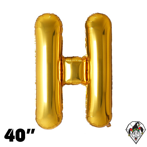 40 Inch Letter H Gold Foil Balloon 1ct