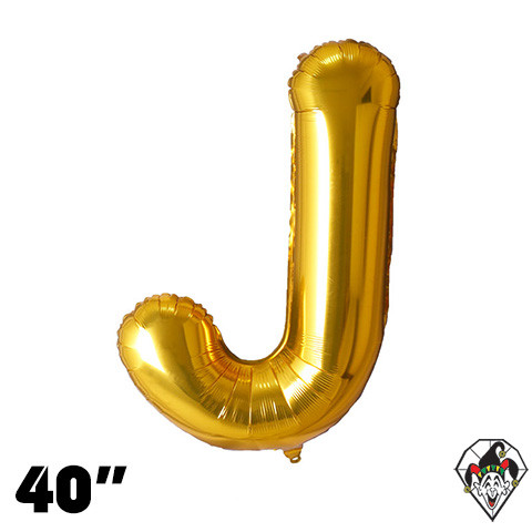 40 Inch Letter J Gold Foil Balloon 1ct