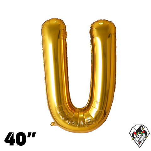 40 Inch Letter U Gold Foil Balloon 1ct