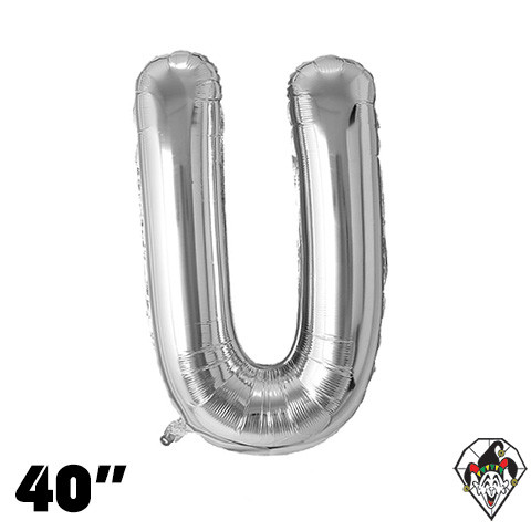 40 Inch Letter U Silver Foil Balloon 1ct