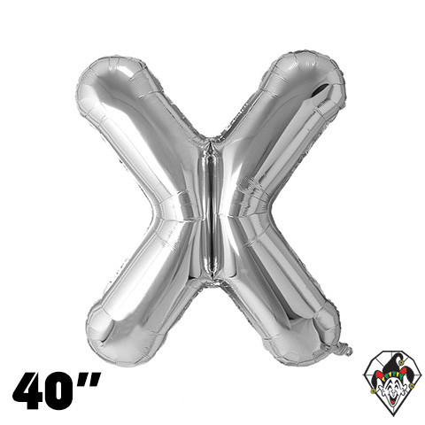 40 Inch Letter X Silver Foil Balloon 1ct