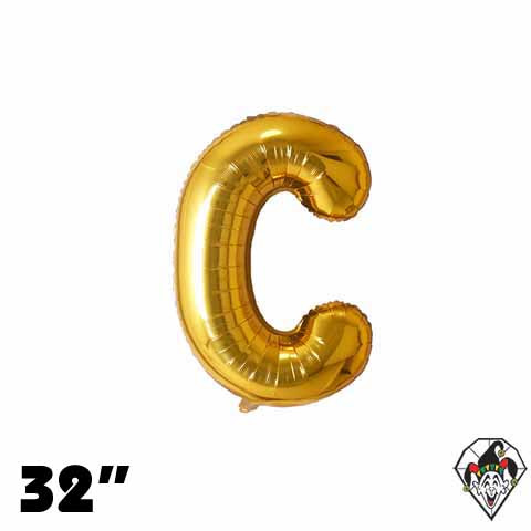 32 Inch Letter C Gold Foil Balloon 1ct