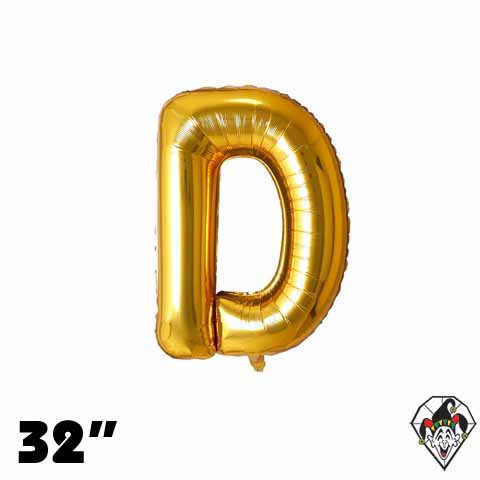 32 Inch Letter D Gold Foil Balloon 1ct