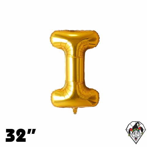 32 Inch Letter I Gold Foil Balloon 1ct
