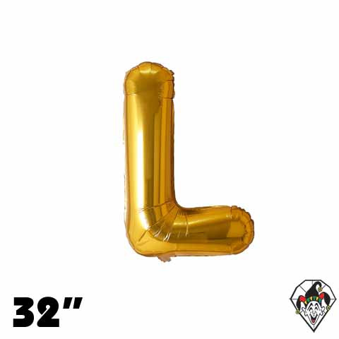 32 Inch Letter L Gold Foil Balloon 1ct