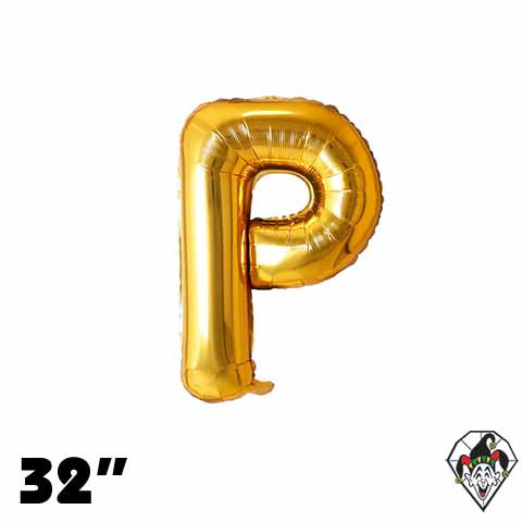 32 Inch Letter P Gold Foil Balloon 1ct