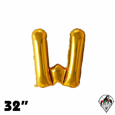 32 Inch Letter W Gold Foil Balloon 1ct