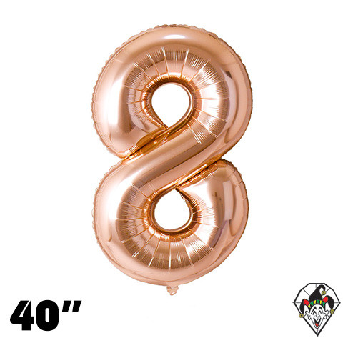 40 Inch Number 8 Champagne Gold Foil Balloon 1ct