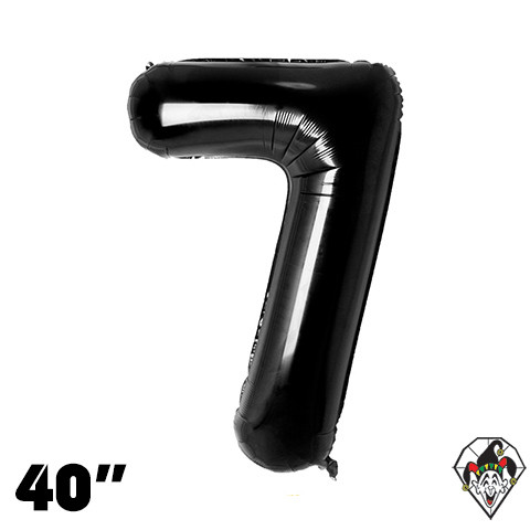 40 Inch Number 7 Black Foil Balloon 1ct