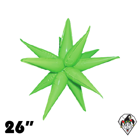 26 Inch Starburst Vivid Green Foil Balloon 1ct  (12 Spikes)