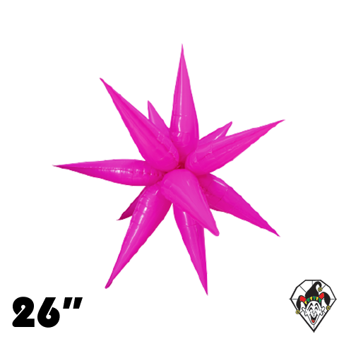 26 Inch Starburst Vivid Pink Foil Balloon 1ct  (12 Spikes)