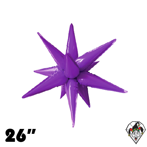 26 Inch Starburst Vivid Violet Foil Balloon 1ct  (12 Spikes)