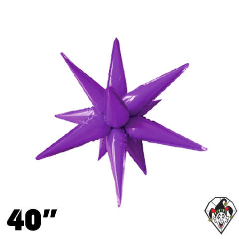 40 Inch Starburst Vivid Violet Foil Balloon 1ct  (12 Spikes)