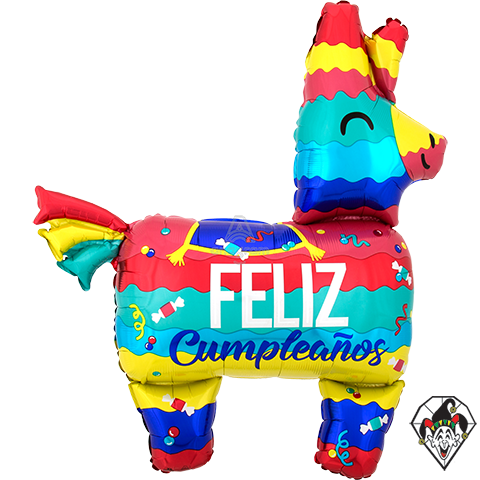 33 Inch Shape Feliz Cumpleanos Pinata Foil Balloon Anagram 1ct