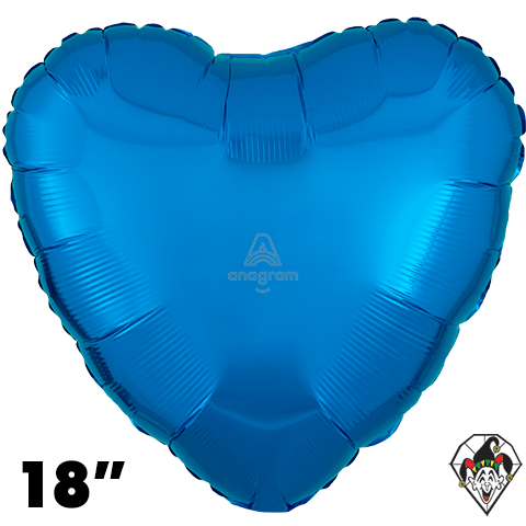 18 Inch Heart Metallic Blue Foil Balloon Anagram 1ct