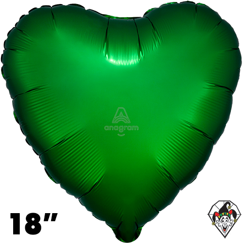 18 Inch Heart Satin Emerald Foil Balloon Anagram 1ct