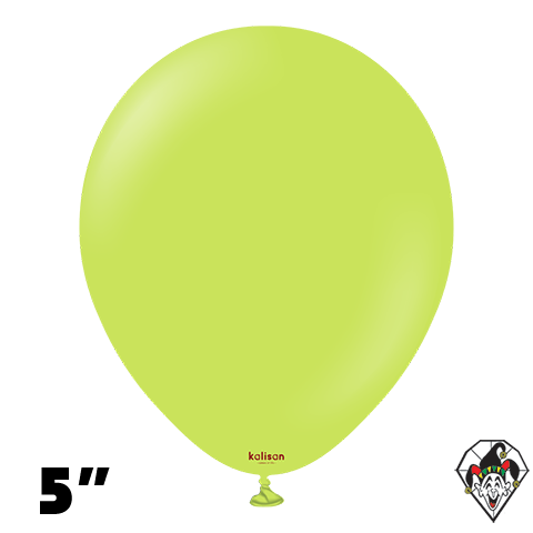 5 Inch Round Standard Lime Green Balloons Kalisan 100ct