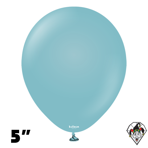 5 Inch Round Retro Blue Glass Balloons Kalisan 100ct