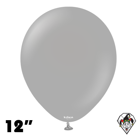 12 Inch Round Standard Gray Balloons Kalisan 100ct