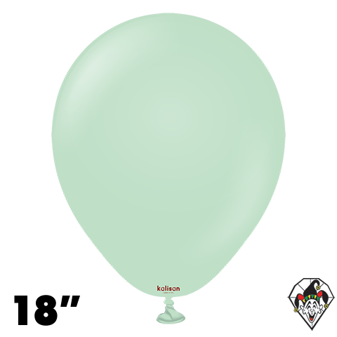 18 Inch Round Macaron Green Balloons Kalisan 25ct