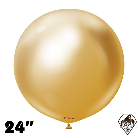 24 Inch Round Mirror Gold Balloons Kalisan 2ct