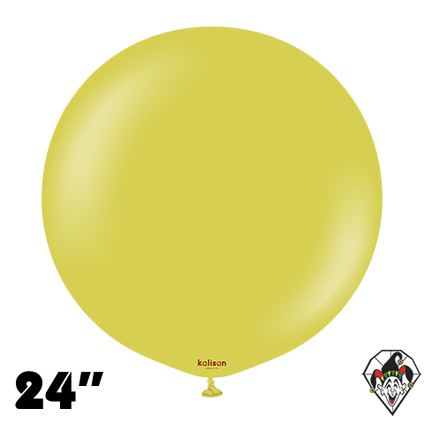 24 Inch Round Retro Olive Balloons Kalisan 2ct