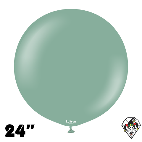 24 Inch Round Retro Sage Balloons Kalisan 2ct