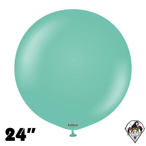 24 Inch Round Standard Sea Green Balloons Kalisan 2ct