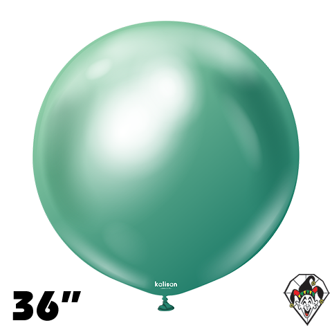 36 Inch Round Mirror Green Balloons Kalisan 2ct