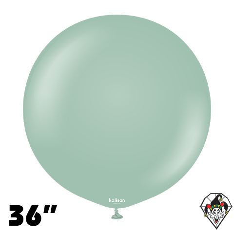 36 Inch Round Retro Winter Green Balloons Kalisan 2ct