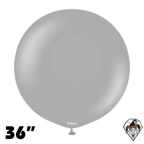 36 Inch Round Standard Gray Balloons Kalisan 2ct